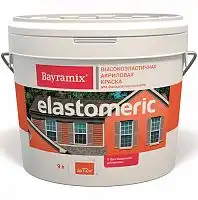 Bayramix Elastomeric Краска акриловая для фасадов и интерьеров Белая, 0.9 л