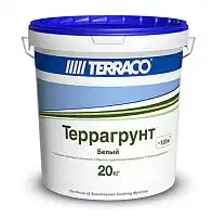 Грунтовка Terraco Террагрунт белая пигментированная для наружного и внутреннего использования с антищелочными свойствами, 5 кг ведро