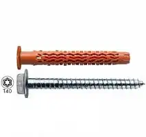 Дюбель фасадный универсальный Mungo MQLK-STB 10 x 120 со стопорным шурупом с пресс-шайбой HEX+Т40 оцинк. сталь 1060312, 50 шт